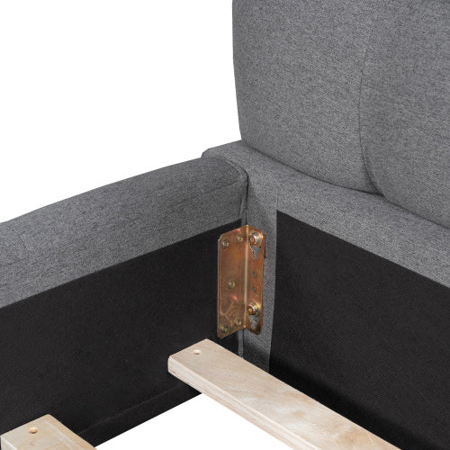 Double Bed With Soft Linen Backrest