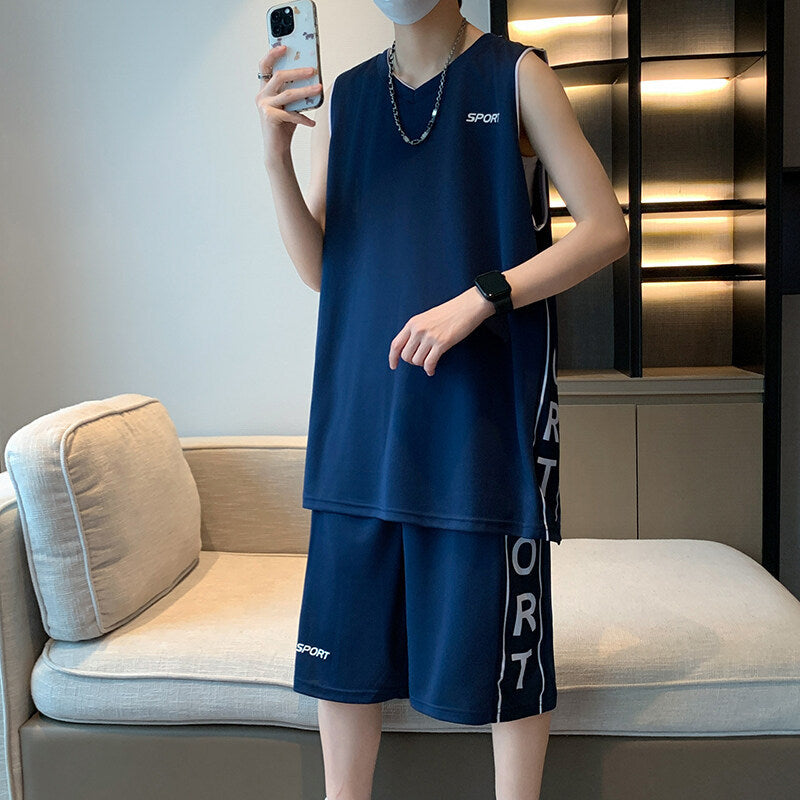 Basketball Wear Short Sleeve Vest Leisure Sports Suit
