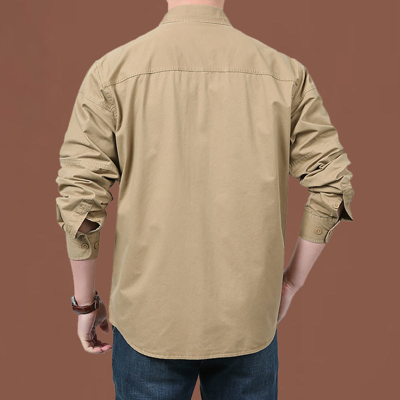 Men's Cotton Overalls Long Sleeve Shirt