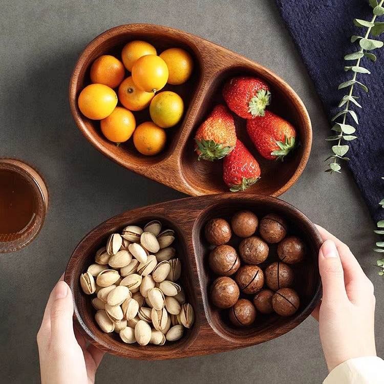 Simple Household Walnut Partitioned Fruit Tray