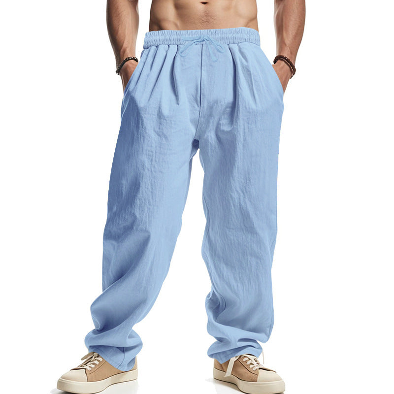 Men's Loose Casual Linen Hip Hop Beach Sports Wide Legs Trousers