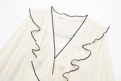 Women's Fashion Casual Contrast Color Top