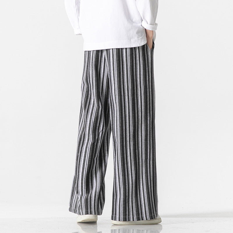 Vintage Stripe Loose Straight Mopping Pants