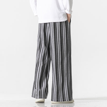 Vintage Stripe Loose Straight Mopping Pants
