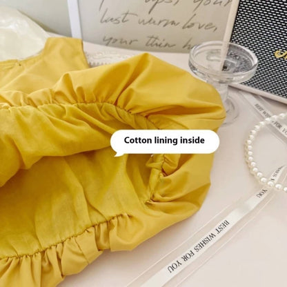 Girls' Cute Little Yellow Duck Cotton Dress