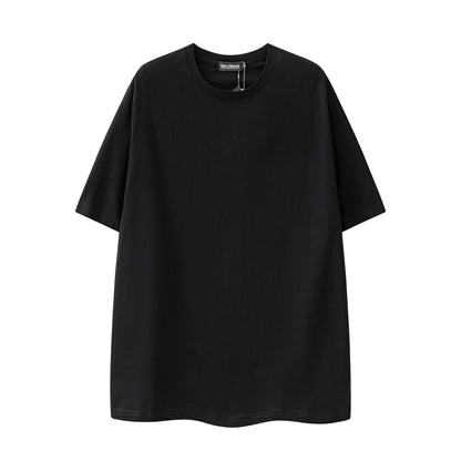 280g Pure Cotton Solid Color Short Sleeve American Casual Loose Shoulder T-shirt