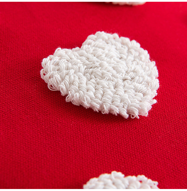 Cotton Embroidered Love Pillow Cover