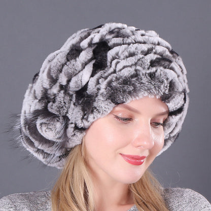 New Korean Rex Rabbit Hair Hat For Women
