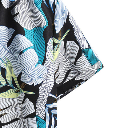 Foreign Trade Men's Floral Shirts Trends Hawaiian Printing Short-sleeved