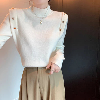 Thickened Half-high Collar Sweater Pullover Long Sleeve Knitted Bottoming Shirt