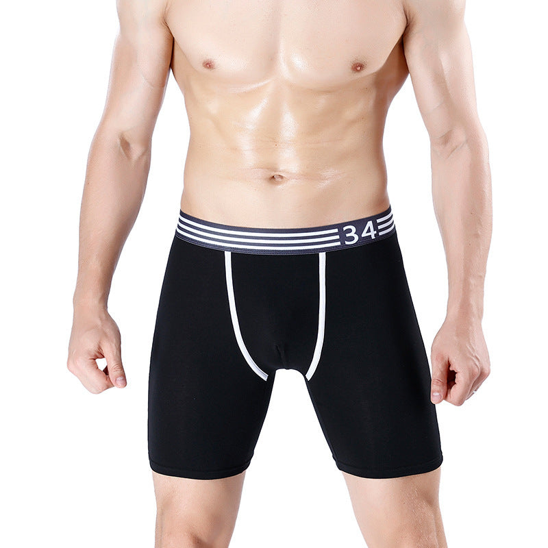 Men's Sports Lengthened Cotton U Convex Boxer Briefs