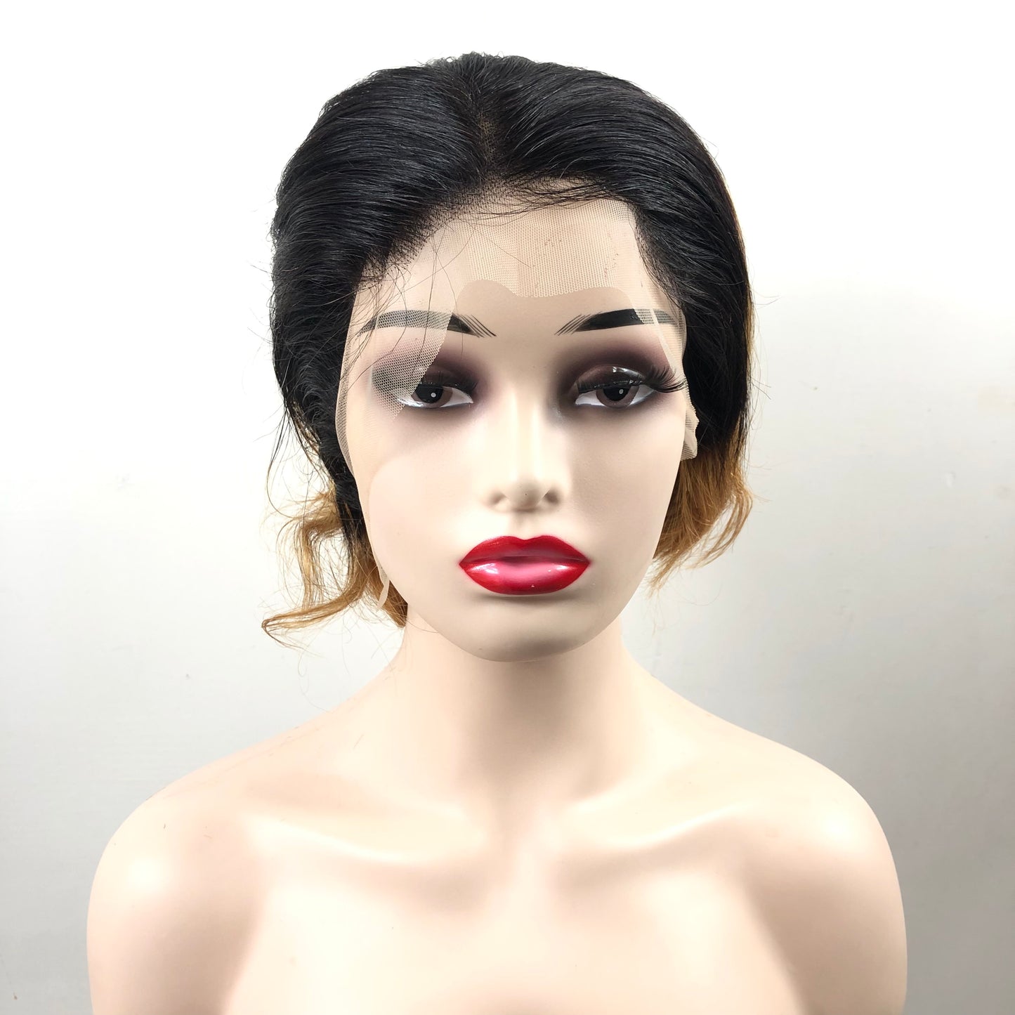 Wave Head Non-toxic Wig, Short Straight Hair, Human Hair Without Glue, 13x4 HD Lace, Front Hair, Front Brown Wave Head Wig.