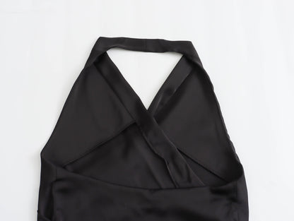 Women's Hanging Collar Short Chic Cool Top