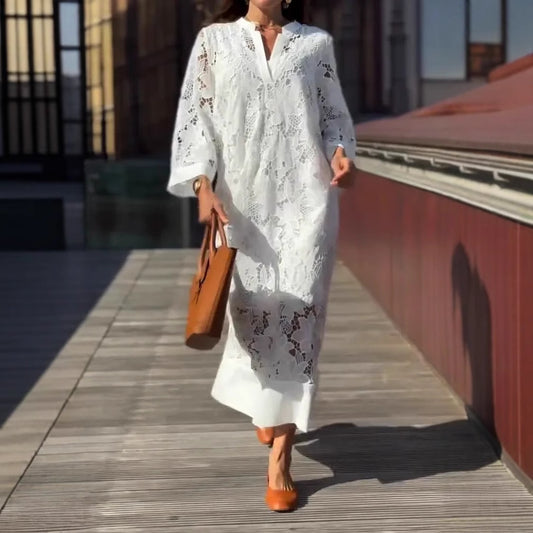 Casual Loose Lace V-neck Dress