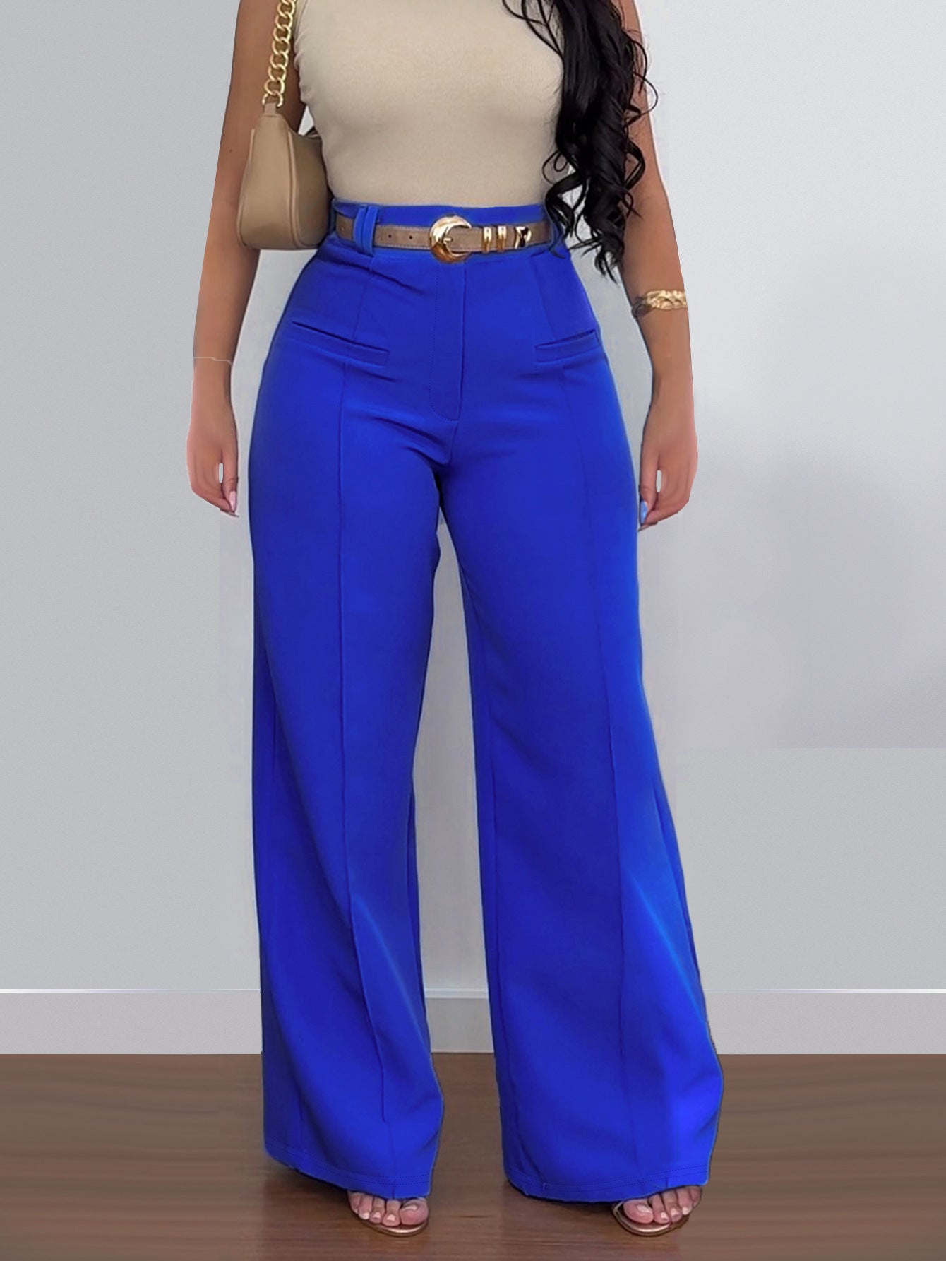 Women's Simple Casual Trousers Do Not Contain Belt