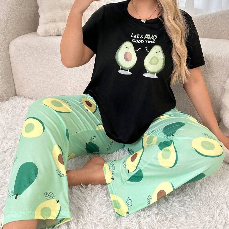 Trousers Plus-sized Plus Size Women's Pajamas Homewear Suit