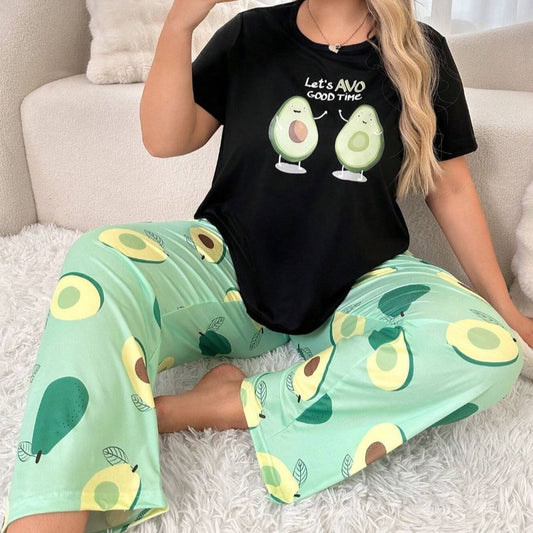 Trousers Plus-sized Plus Size Women's Pajamas Homewear Suit