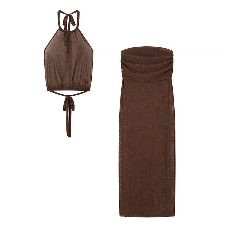 Women's Fashion Rhombus Design High Waist Suit