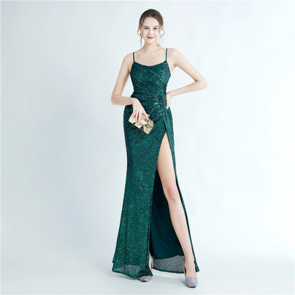 Women's Fashion Side Slit Sling Long Dress