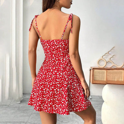 Sweet Waist Trimming A- Line Western Style Slimming Casual Dress