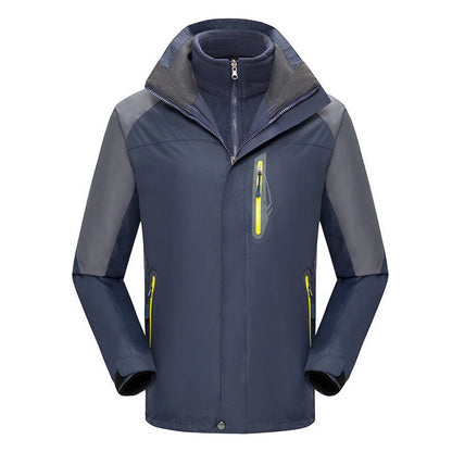 Winter Fleece-lined Thickened Three-in-one Shell Jacket Outdoor Windproof Waterproof Mountaineering Suit