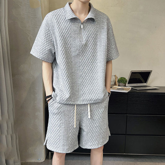 Men's Summer Light Luxury Short-sleeved Shorts Suit