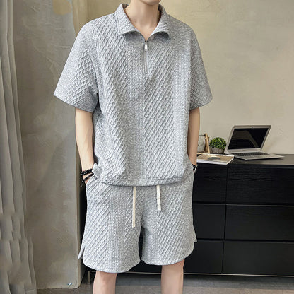 Men's Summer Light Luxury Short-sleeved Shorts Suit