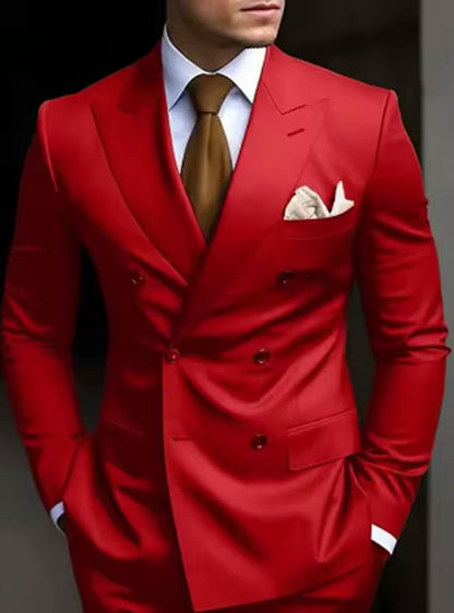 Men's Two-piece Suit Korean Style Slim Fit Business Best Man Casual Suit