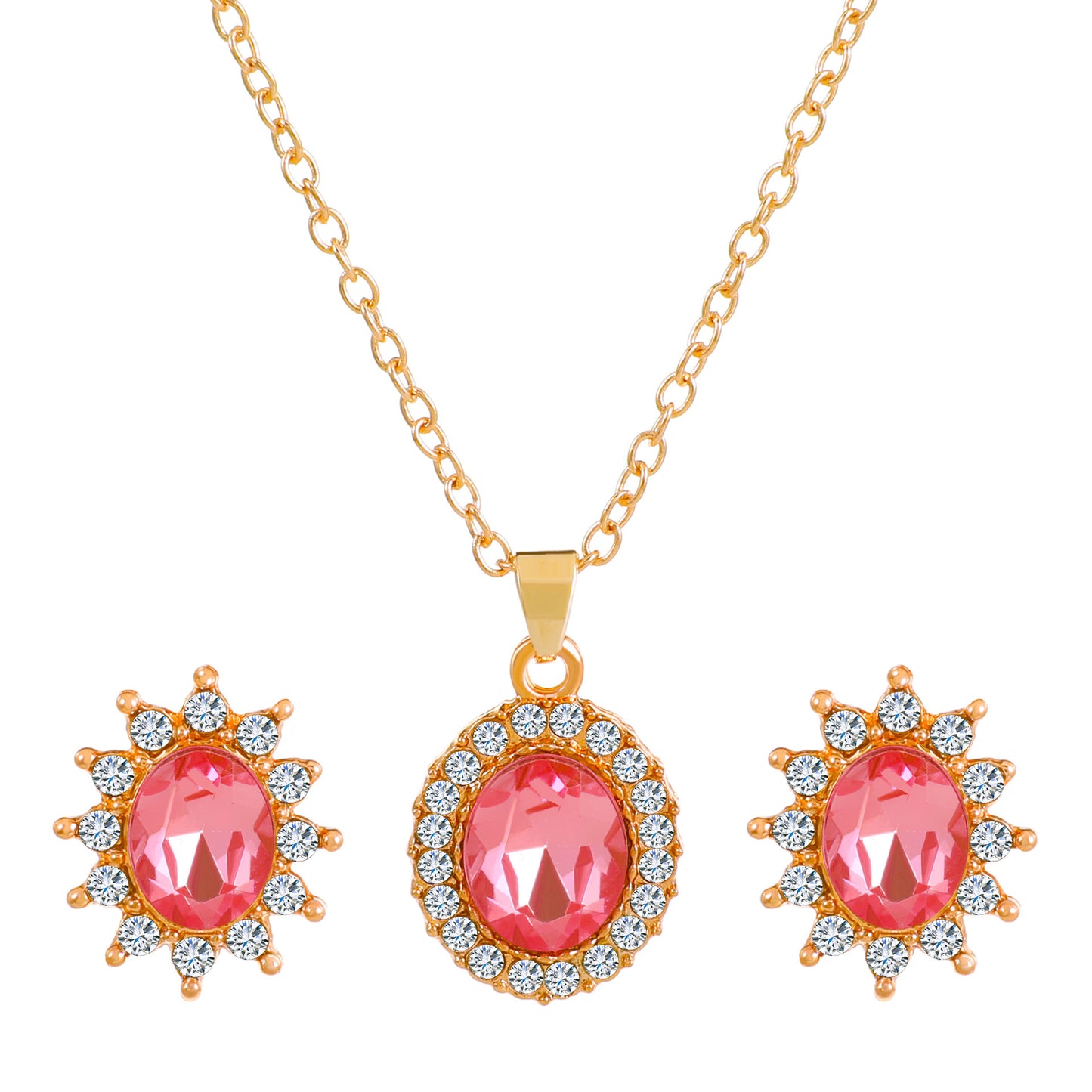 Female SUNFLOWER Earrings And Necklace Set