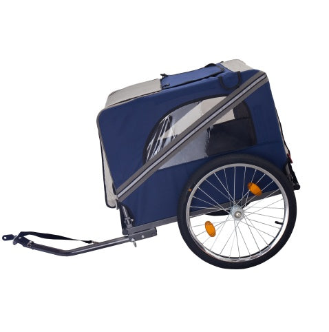 Dog Bike Trailer, Breathable Mesh Dog Cart With 3 Entrances, Safety Flag, 8 Reflectors, Folding Pet Carrier Wagon With 20 Inch Wheels, Bicycle Carrier For Medium And Small Sized Dogs