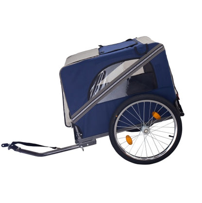 Dog Bike Trailer, Breathable Mesh Dog Cart With 3 Entrances, Safety Flag, 8 Reflectors, Folding Pet Carrier Wagon With 20 Inch Wheels, Bicycle Carrier For Medium And Small Sized Dogs