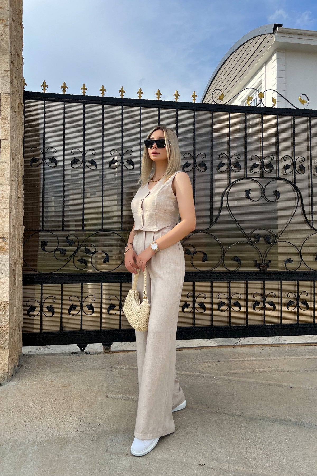 Summer Women's Vest Trousers Casual Fashion Two-piece Suit