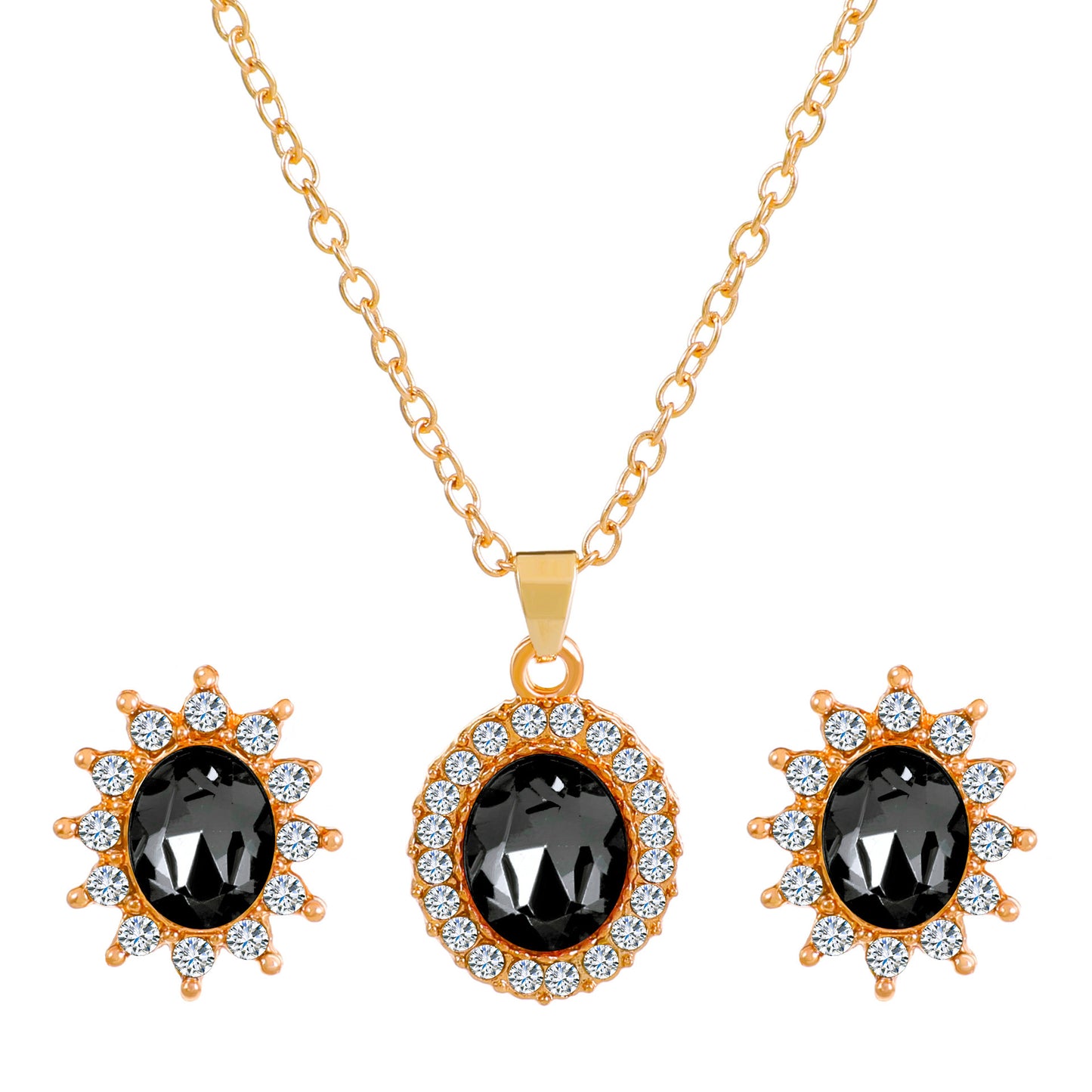Female SUNFLOWER Earrings And Necklace Set