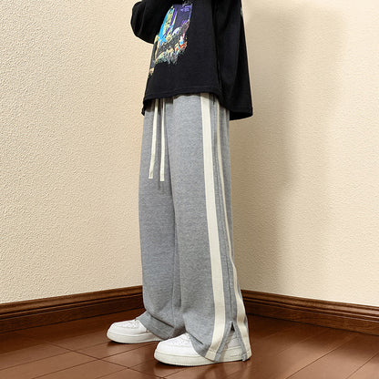 Men's Spring And Autumn Straight Leg Wide Leg Mop Pants