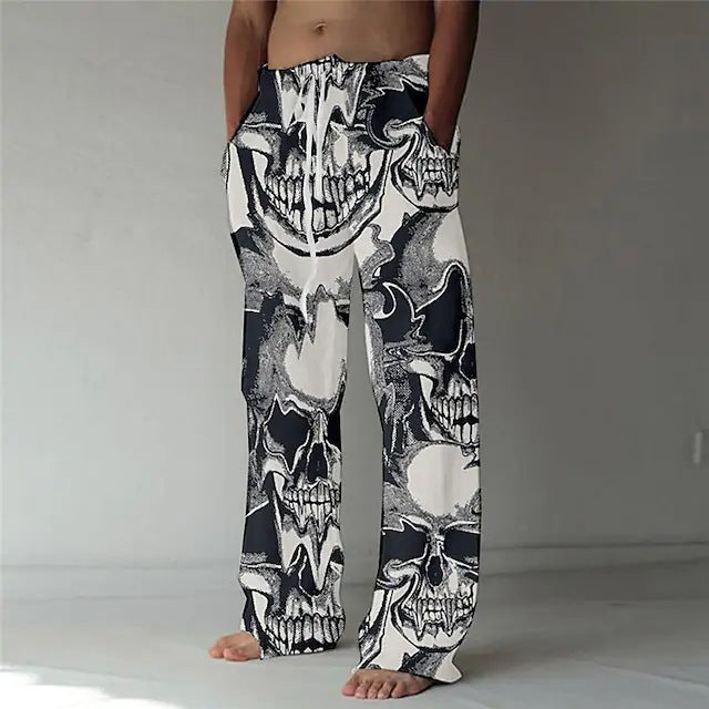 Men's Loose Straight Long Casual Pants 3D Printed Sweatpants
