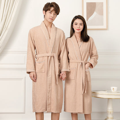 Towel Material Bathrobe Men's And Women's Pajamas