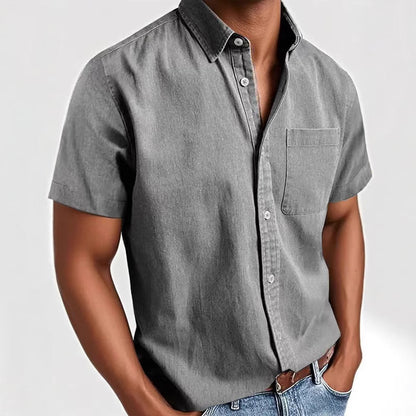 Single-breasted Shirt Men's Short Sleeve