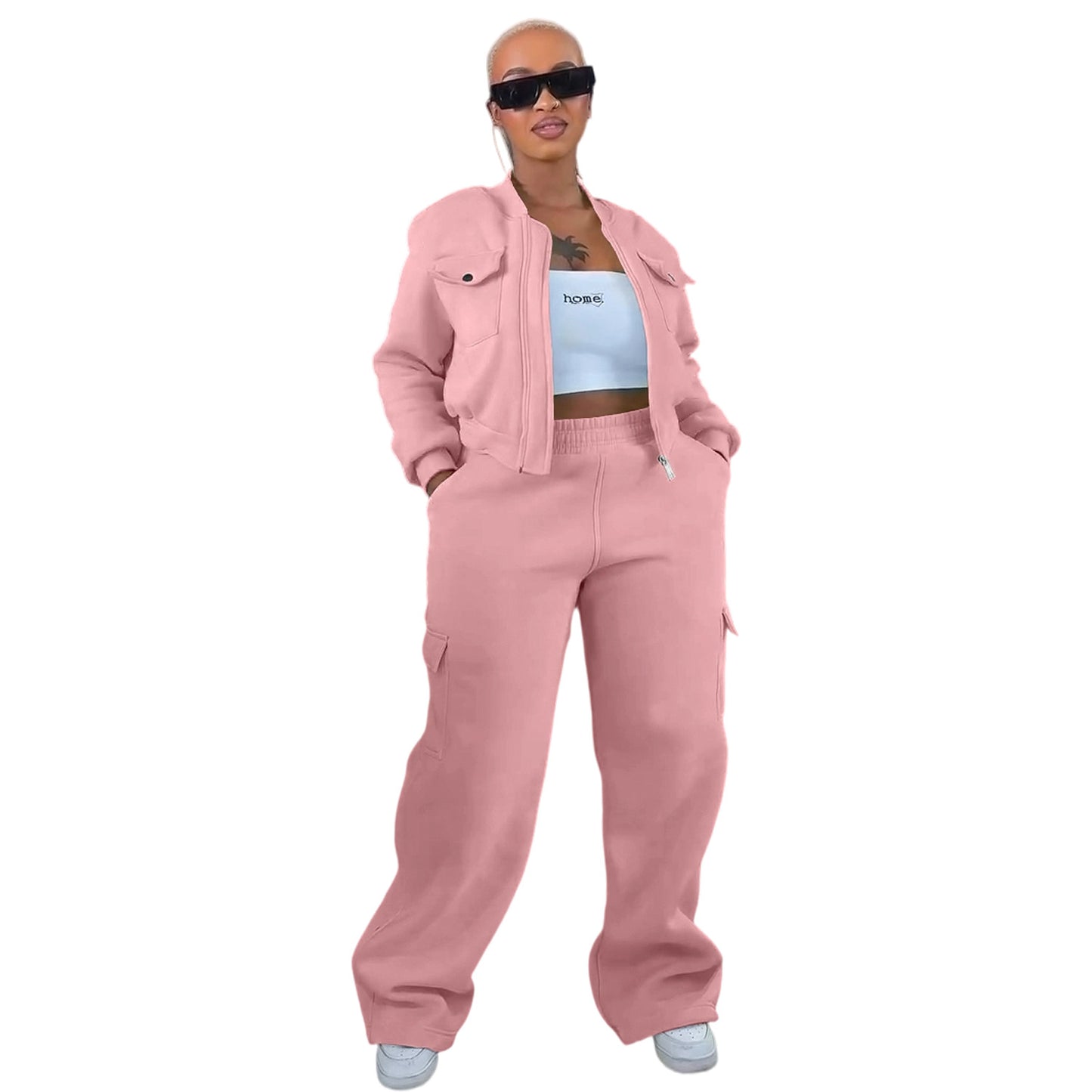 Women's Multi-Pocket Pants Sports Leisure Suit