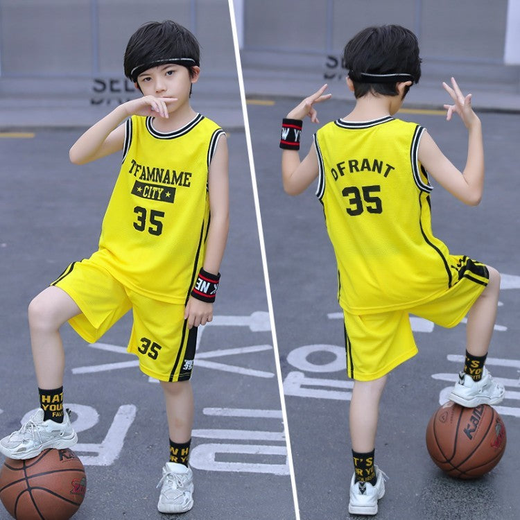 Sleeveless Two-piece Suit Quick-drying Children Older Boy Polo Shirt Suit