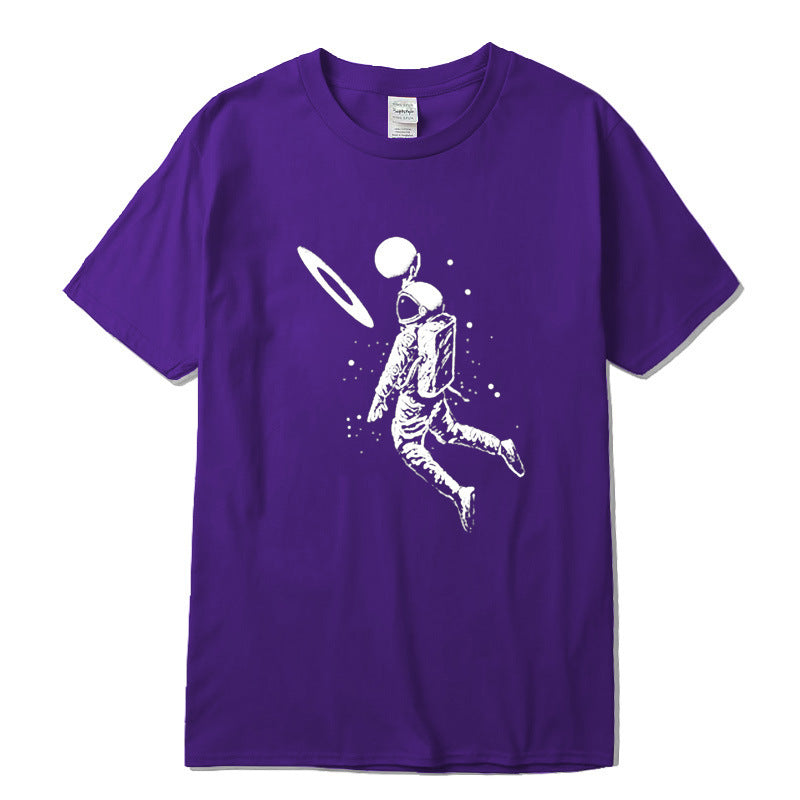New Short Sleeve Top T-Shirt Spaceman Print