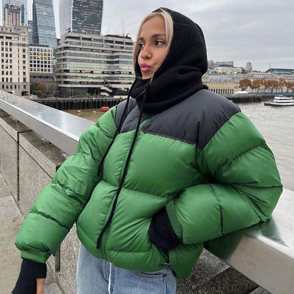 Women's Jacket Tide Contrast Color Cotton Clothing