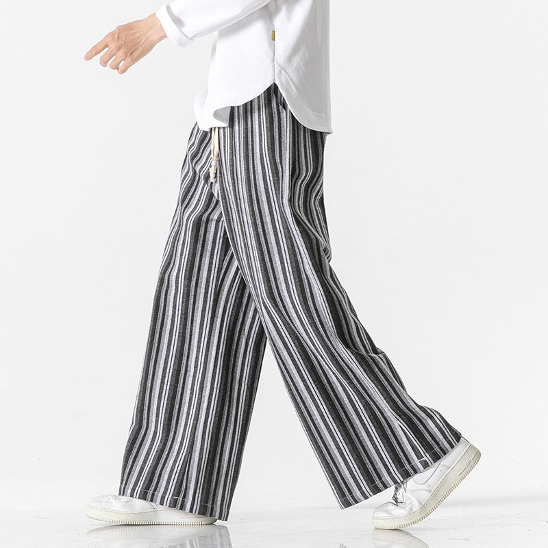 Vintage Stripe Loose Straight Mopping Pants
