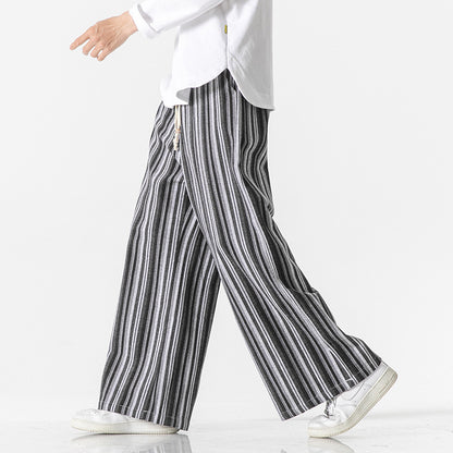 Vintage Stripe Loose Straight Mopping Pants