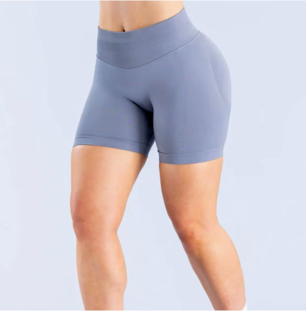 High Elastic Matte Nylon Seamless Low Waist Shorts Fitness Yoga Shorts