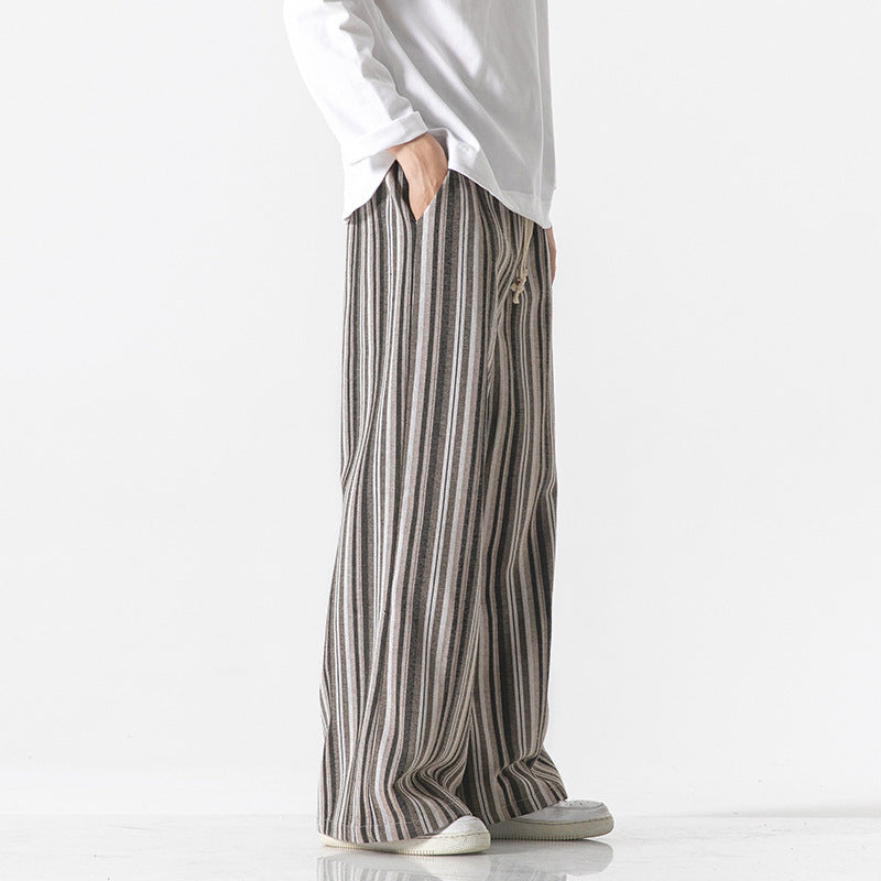Vintage Stripe Loose Straight Mopping Pants