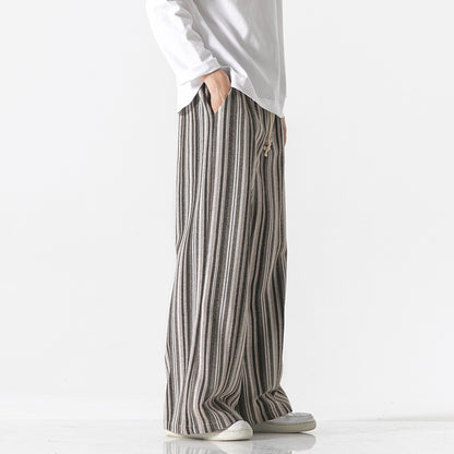 Vintage Stripe Loose Straight Mopping Pants
