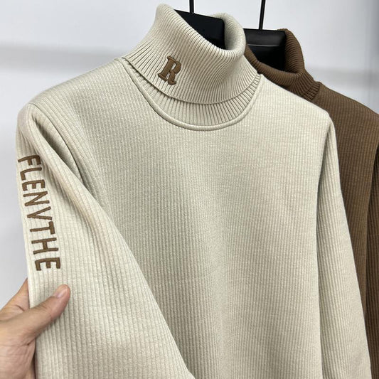 Fleece-lined Thickened Slim Fit Bottoming Shirt Men's Warm Top