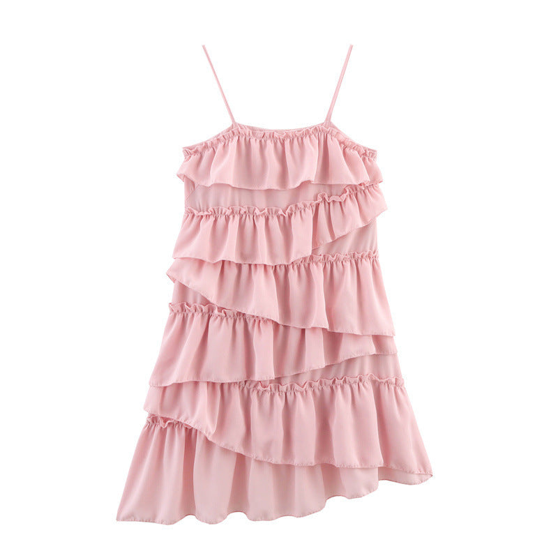 European And American Vacation Style Sling Dress Short Cake Dress