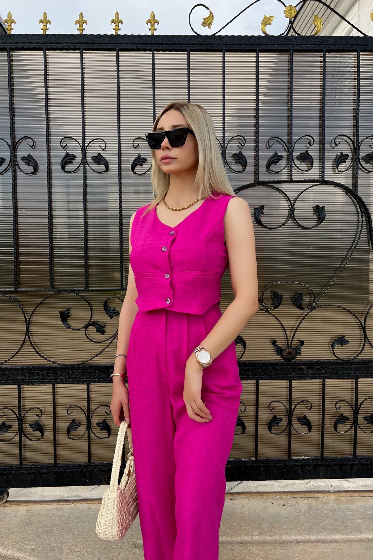 Summer Women's Vest Trousers Casual Fashion Two-piece Suit