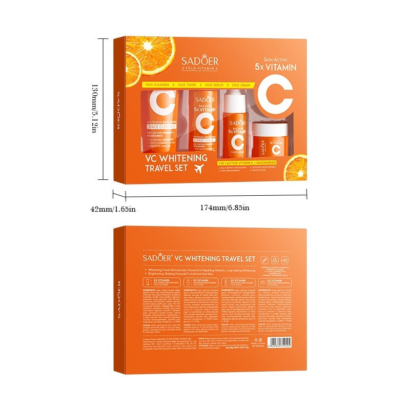 Five Vitamin C Whitening Moisturizing Travel Bag Cleansing Moisturizing Suit